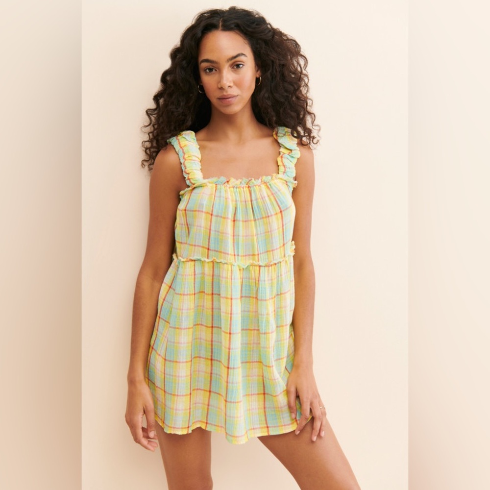 Anthropologie Plaid Mini Dress